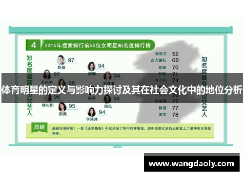 体育明星的定义与影响力探讨及其在社会文化中的地位分析